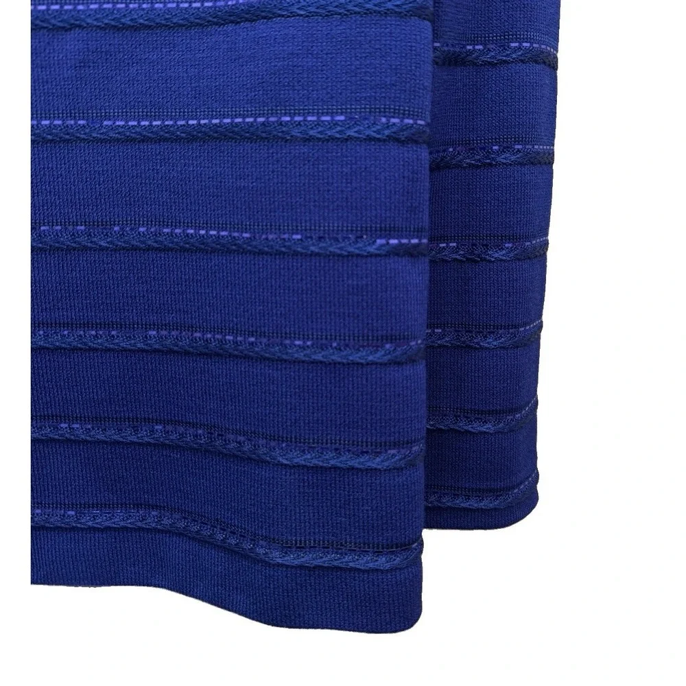 ST JOHN Evening Royal Blue Santana Knit Paillettes Sequins Tunic Jacket Size 8